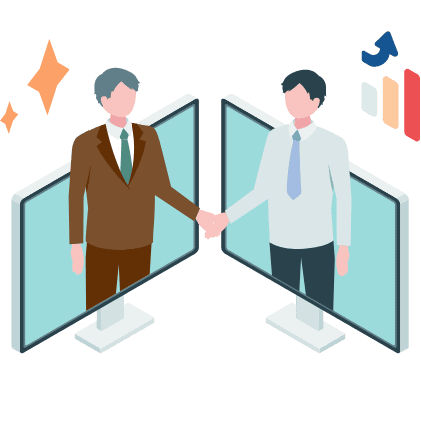 黒字化で喜ぶ男性