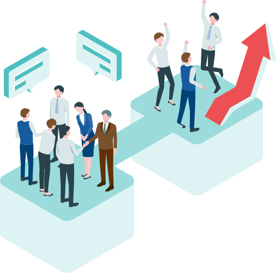 黒字化で喜ぶ男性